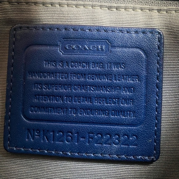 Deep blue Coach bubble tote - Picture 4 of 5